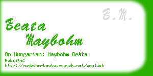 beata maybohm business card